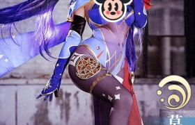 小姐姐COS《原神》莫娜 渐变黑色长袜太魅惑
