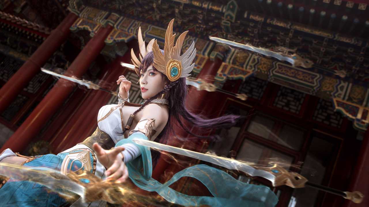 《英雄联盟》人物艾瑞莉娅COS真人图刀妹（CN：月潋寒殇）-图集侠