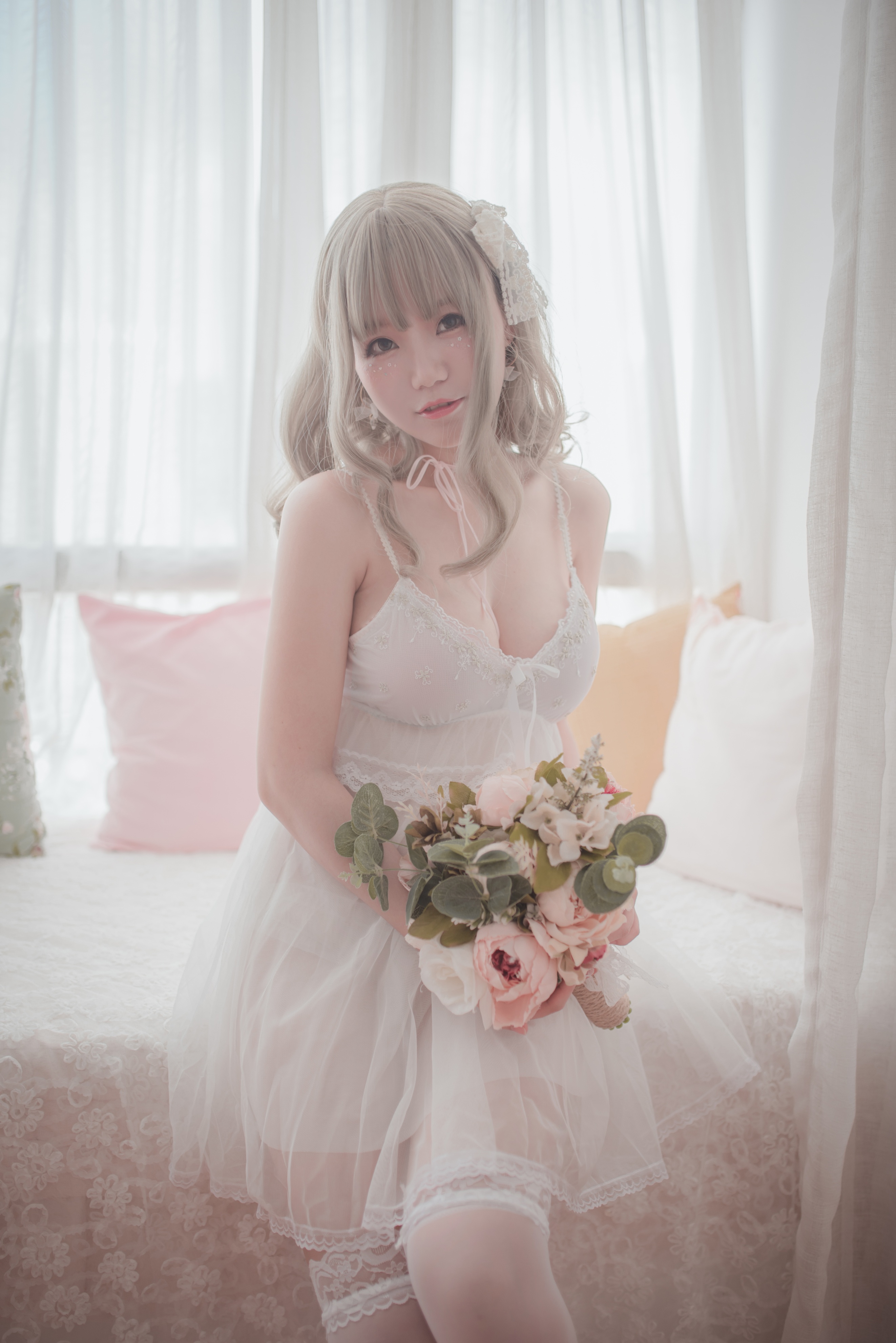 白色丝质连衣裙（CN：Yoko宅夏）少女私房写真-N5次元