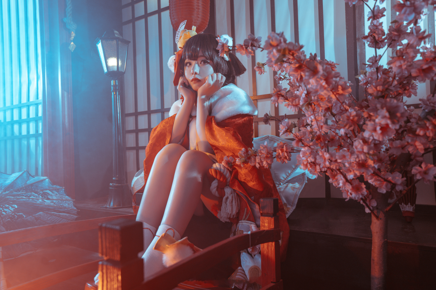 《阴阳师》神乐莺燕鸣樱皮肤cosplay图（CN：旺财大仙EX）-图集侠