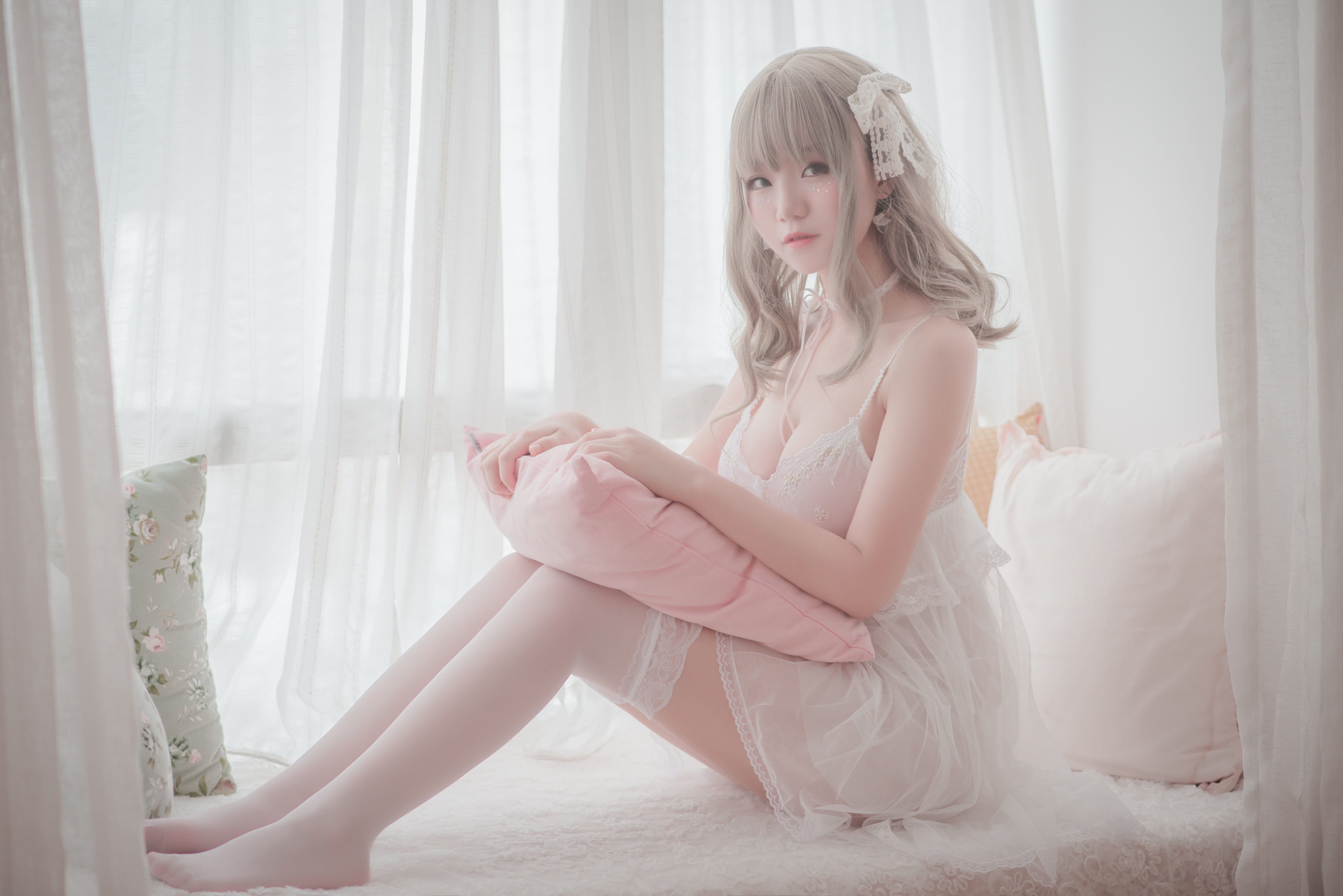白色丝质连衣裙（CN：Yoko宅夏）少女私房写真-N5次元