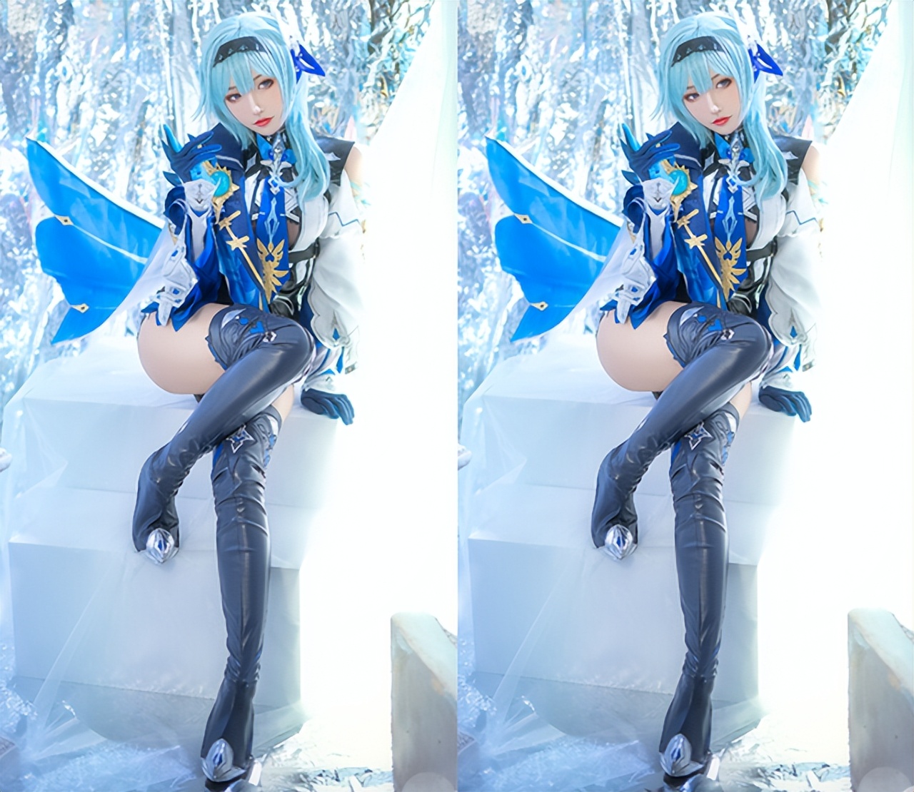 大长腿小姐姐COS《原神》优菈一角！网友：美奂美仑！-图集侠