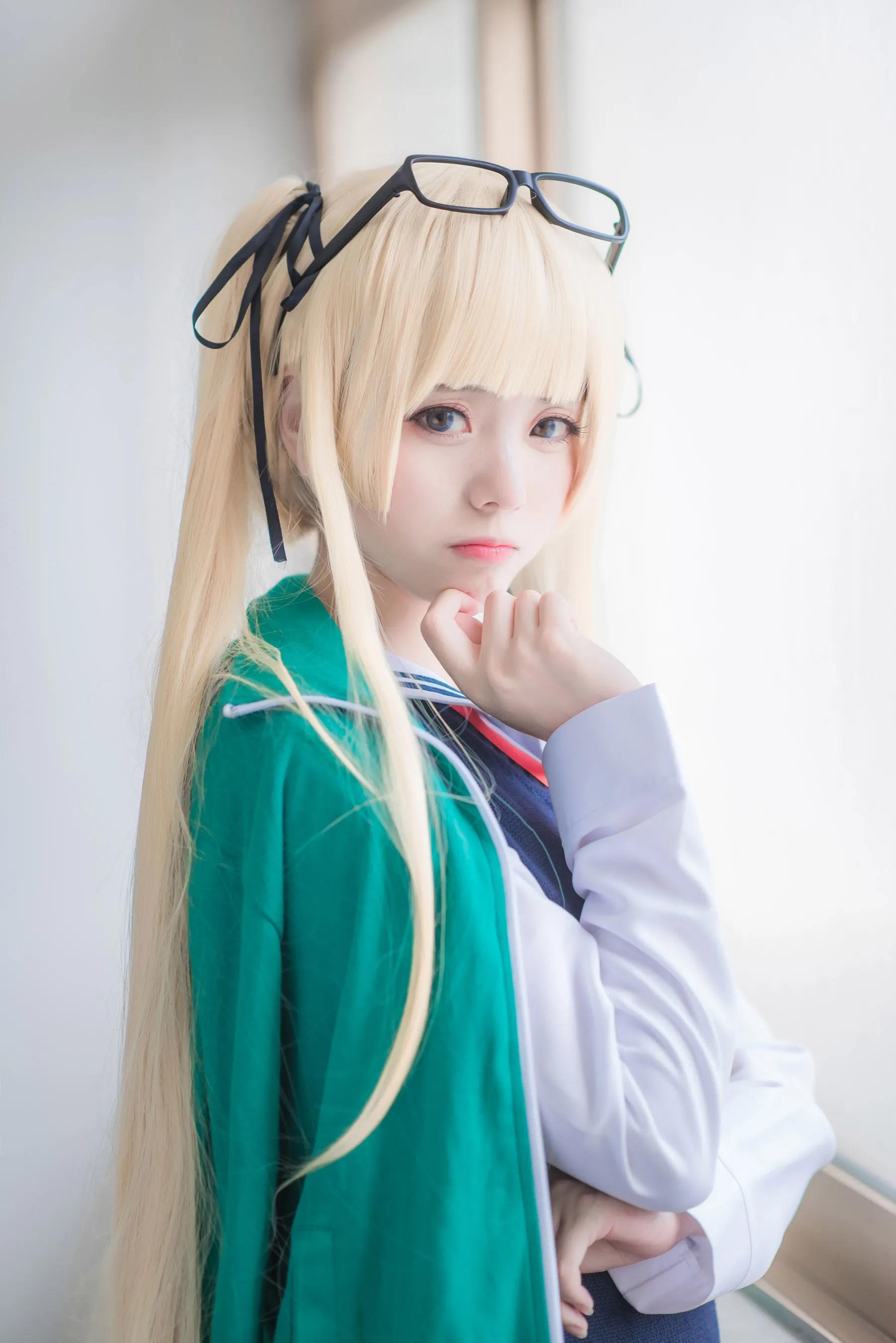 萝莉COS 白金Saki 校服造型