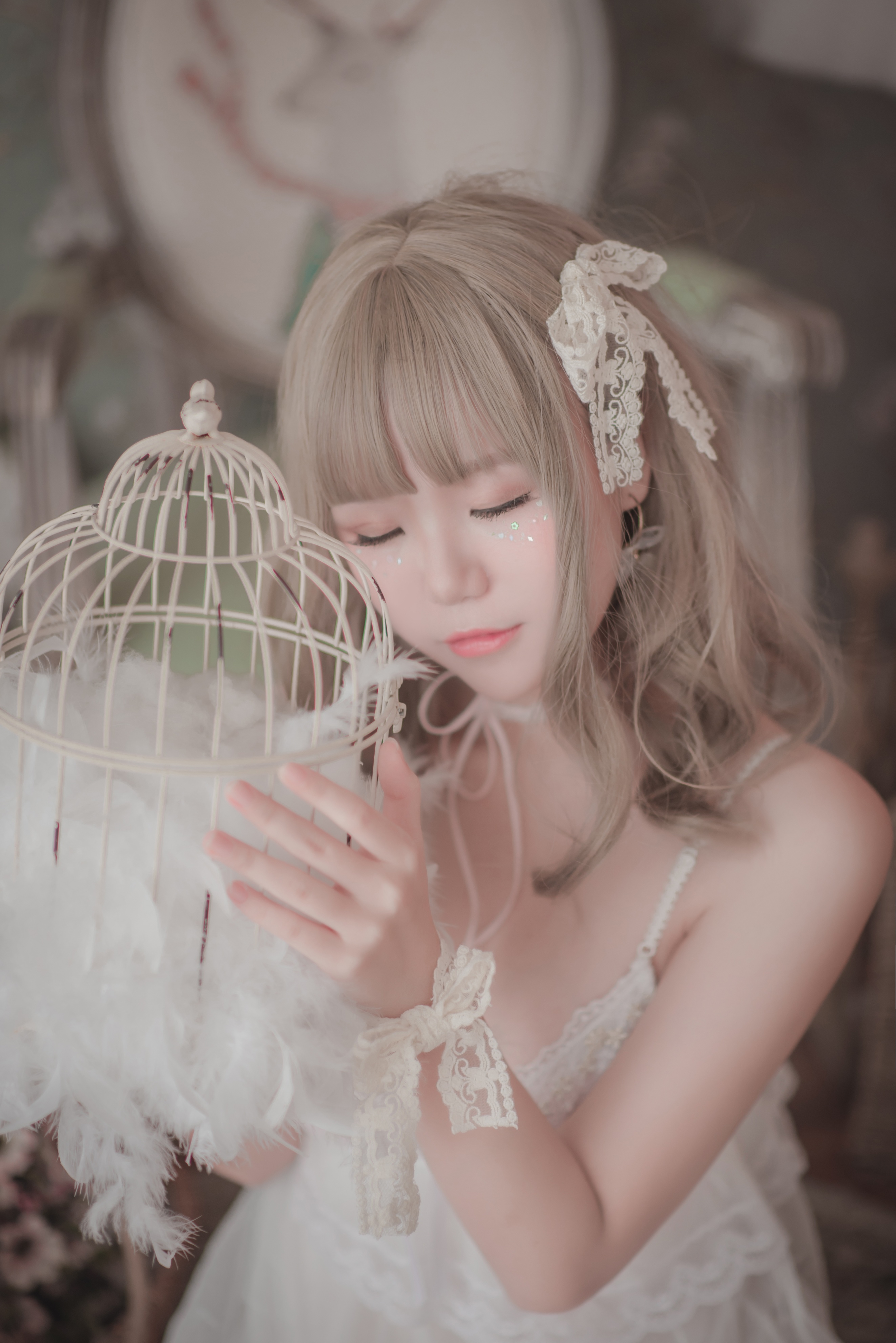 白色丝质连衣裙（CN：Yoko宅夏）少女私房写真-N5次元